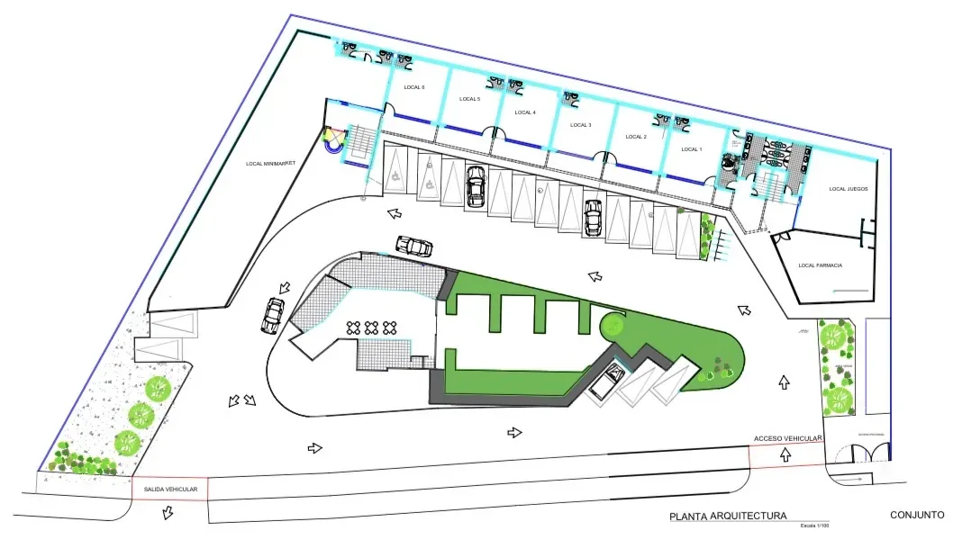 Planta de conjunto de Burano Mall Coltauco